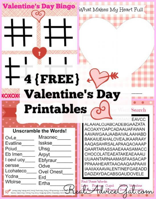 4 Free Valentine s Day Printables