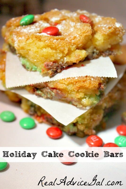 Easy Holiday Cake Cookie Bars Recipe - Real Advice Gal